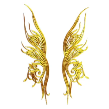 ברזל על אפליקציות רקמה זהב פרח Cosplay תלבושות הבגד טלאי רקום בגד Trims זהב וכסף 47cm