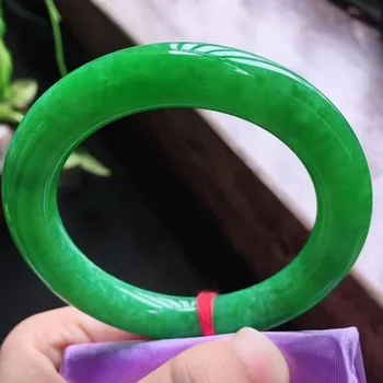 ברקת מיאנמר ג 'יידיט צמיד אמיתי טבעי ירוק בר עגול אמיתי ג' ייד יד טבעת צמיד תכשיטי מתנת החג