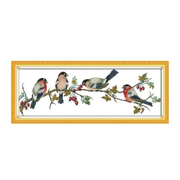 ג ' וי יום ראשון תמה (ציפור) על הענפים עליז משחק פשוט המודרנית ציפור צלב-תפר קישוט רהיטים תלוי ציור