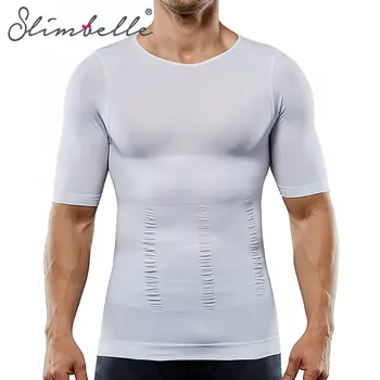גברים יבש מהירה דחיסה חולצה חלקה עם שרוול קצר חולצת הגוף מגבש הרזיה חולצת ספורט ריצה Shaperwear