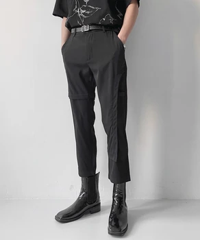 גברים מגמת אופנה בשכבות קטנות רגל מזדמנים מכנסיים גודל גדול גאות מותג התנזרות אסימטרי Capris באביב ובקיץ