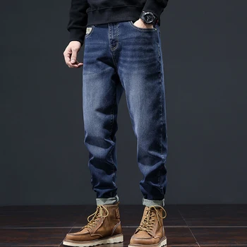 האדם הפשוט רופף ג 'ינס ג' ינס, הבחור בתוספת גודל מזדמן למתוח הרמון גודל גדול מותג סתיו הג ' ינס החדש