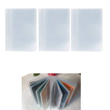 האופנה פלסטיק PVC ברור פאוץ ' תעודת זהות בעל כרטיס האשראי המארגן שומר בכיס שם כרטיס ביקור שקיות מוצק 10 חריצים