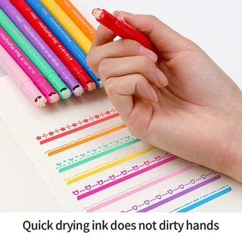האסתטי מדגיש העט,8 צורות שונות כפולה טיפ טושים עטים לילדים חידוש כלי כתיבה וציוד לבית הספר
