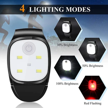 הוביל קליפ אורות 4 מצבי תאורה פנס LED קליפ נטענת USB בטיחות מנורת אזהרה חיצוני הלילה קליפ אורות