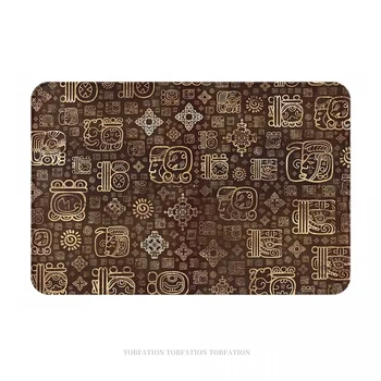 החלקה לשטיח אפריקה המאיה חריטות וקישוטים אמבטיה חדר השינה מזרן חיצונית שטיח פלנל תבנית עיצוב