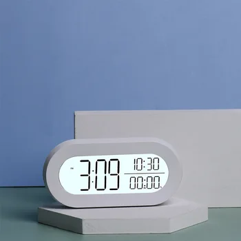 הטמפרטורה של גרסה פשוטה שעון מעורר תלמידים בבית חכם LCD אלקטרונית שעון מעורר יצירתי ליד המיטה זוהר השעון.
