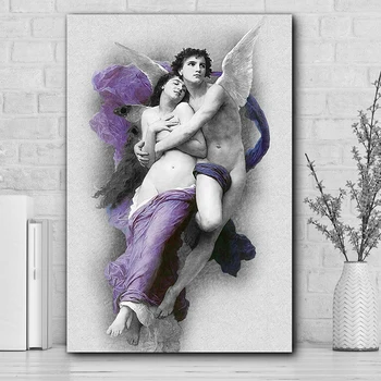 המיתולוגיה היוונית פוסטר מופשט הדפסה בד הציור רומנטי אוהבי אנג ' ל לאמץ את אמנות הקיר תמונה בסלון קישוט הבית