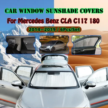 המכונית כיסוי מלא שמשיה עבור מרצדס בנץ CLA C117 180 2014~2019 אנטי UV קרם הגנה חלון שמשיה לכסות אביזרי רכב