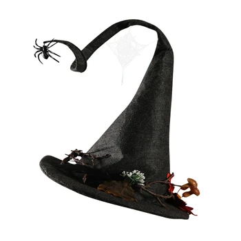 המכשפה כובע עכביש ילדים בוגרים זמן אשף כובע Magican כובע ליל כל הקדושים כובע השנה ליל כל הקדושים תחפושת המכשפה קישוט