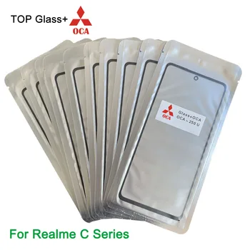 העליון 10Pcs QC על Realme C1 C11 C12 C15 C17 C2 C2S C20 C21 C25 C3 C3i C31 C35-LCD הקדמי מסך מגע עדשות זכוכית עם דבק אוקה