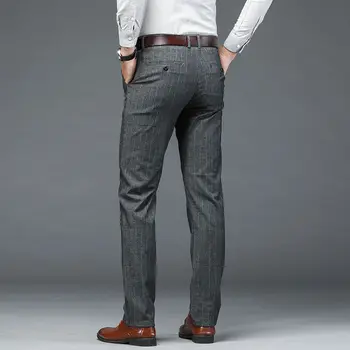 הקיץ קוריאני אופנה גברים למתוח מזדמנים מכנסיים דקים עסקים זכר רזה ישר שאיפה בגדים בתוספת גודל מכנסיים אלסטיים C41