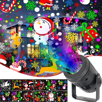 חג המולד מנורת מקרן 16 דפוסי לייזר LED אורות הבמה הקרנת אור חג המולד קישוט מנורה הביתה החג מסיבת גן