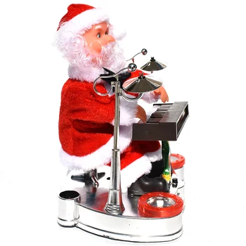 חג המולד סנטה קלאוס שרף קישוט, תאורת Led צעצוע חשמלי עם מוסיקה עבור המשרד הביתי