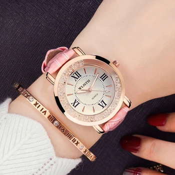 חדש לנשים לצפות מותג יוקרה מזדמן מעולה חגורת עור שעונים עם אופנתי בסגנון פשוט קוורץ שעון היד רלו Mujer