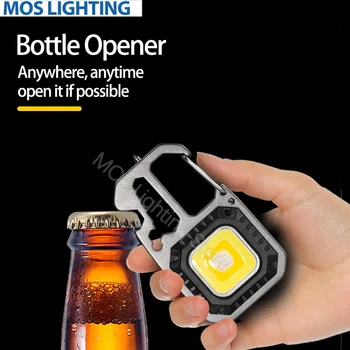 חדש מיני מסנוור פנס LED נטענת USB נייד פנס בקבוק בירה פתוח חיצוני קמפינג הרפתקאות דייג עבודת אור