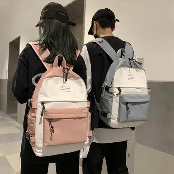 חדש עמיד למים ניילון תרמיל נקבה תפרים בצבע לנסוע אחורה Pack בנות'schoolbags עבור בני נוער רב-כיס התיק 2020