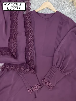 חדש רקמה המוסלמים אישה בגדים האסלאמית Khimar Abaya להגדיר שחורות שמלות רשמיות מרוקו תפילה סט אלגנטי חיג ' אב נשים סטים