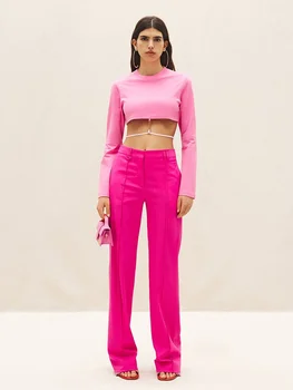 חולצת אופנה 2023 קוריאנית גזורה חולצה עם שרוולים ארוכים y2k בגדים בגדי נשים משלוח חינם עמילות מכס