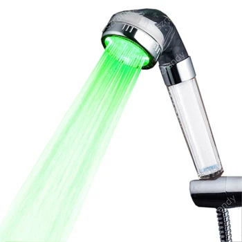 חם למכור צבע ירוק חדש חדר אמבטיה בסגנון led מקלחת ראש כביסה הקש על