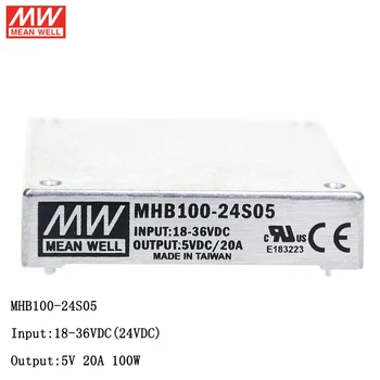 טוב MHB100-24S05 24V ל 5V 100W חצי-לבנה מוסדר יחיד פלט ממיר 18-36V DC 5V DC 20A החלפת ספק כוח