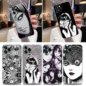 טומי Junji איטו אוזומאקי אימה אמנות לצייר ברור הטלפון מקרה עבור iPhone 13 11 12 14 Pro מקס XS XR 7 8 בנוסף, במקרים סיליקון כיסוי אחורי