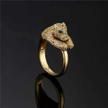 יוקרה זרקונים מקסים חיה תכשיטים 2021 חם מכירת זהב צבע נמר טבעת פתוחה לנשים מסיבת תכשיטים, מתנת יום הולדת