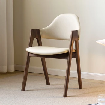 יוקרה כסאות אוכל מודרניים עור עץ הרגל איטלקי נייד כיסא הטרקלין נורדי הסלון Cadeiras דה בג ריהוט הבית