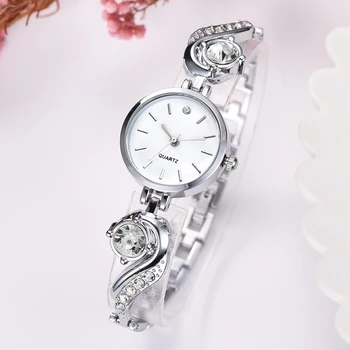 יוקרה של נשים ריינסטון שעוני יד צמיד שעונים נשים שמלת אופנה קוורץ שעון עלו זהב Relojes Mujer Zegarek Damski