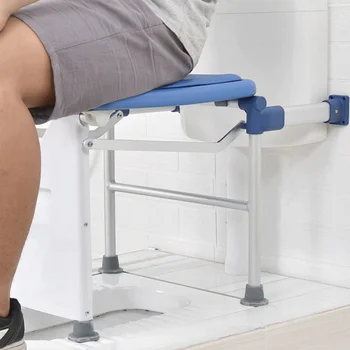 יושבים בשירותים כיסא קיר מתקפל לאמבטיה כיסא נגד החלקה משטח רגליים מקלחת כיסא יציב נושאות כסא שירותים עבור קשישים