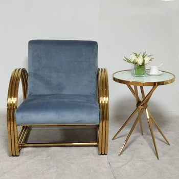 יחיד ספה כסא נירוסטה עם משענות אור יוקרה עיצוב מינימליסטי סיני הפנאי כוללים מרפסת הכיסא ללמוד הכיסא