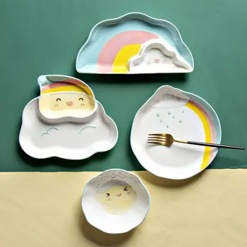 יפנית חמוד קריקטורה כלי הקשת סדרת קערת מרק סושי צלחת אישית יצירתית שולחן קרמיקה הקערה צלחת צלחת