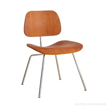 יצוק דיקט האוכל כיסא נירוסטה הרגליים בחדר האוכל במסעדה ריהוט אמצע המאה מודרני עץ הכיסא העתק