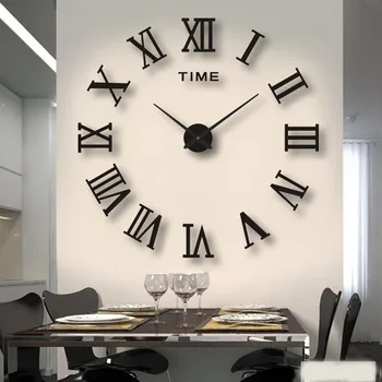 יצירתי נורדי הסלון אקריליק תלת מימדי קישוט שעון השינה השקטה שעון קיר הבית קיר שעון