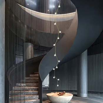 יצירתי ענף הגפנים נברשת וילה מדרגות תקרה תלויה אור מלון תליון מנורה דירת דופלקס עיצוב אמנות אורות