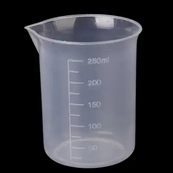 כוס כוס מדידה מפלסטיק שקוף 250ml מעבדה מעבדה הגליל