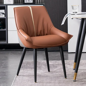 כורסאות נורדי האוכל הכיסא עיצוב עור ארגונומי למשרד האוכל הכיסא משענת רכה Cadeiras דה בג ריהוט איטלקי