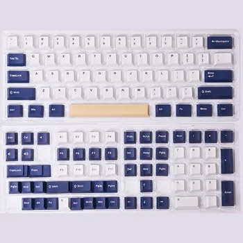 כחול לבן צבע עיצוב PBT Keycaps על דובדבן Mx Gateron Kailh תיבת TTC Mechanical Gaming Keyboard 64 84 98 104 מפתח קאפ