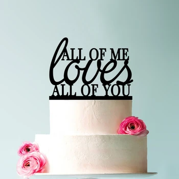 כל מי שאני אוהבת את כולכם עוגת החתונה צילינדר, רומנטי קישוט עוגת חתונה הבחירה שלך של צבע מודרני אלגנטי עליונית עוגה
