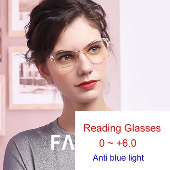 מגמות המשרד עין חתול נגד אור כחול גדול משקפיים מחשב נשים כחול חוסם רוחק ראייה לקרוא משקפיים סגסוגת