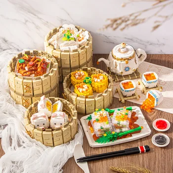 מדומה מזון גואנגג ' ואו סגנון בוקר תה, דים סאם קטן חלקיק הפאזל מזון הרכבה צעצוע מתנת יום הולדת קישוטים