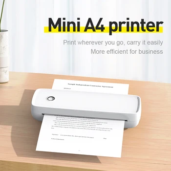 מדפסת מיני נייד נייר תרמי מדפסת 203dpi Bluetooth תואם-2600mAh תווית התזכיר השאלה הלא נכונה הדפסה