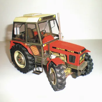 מדריך DIY נייר Cuttings1:32Czech Zetor 7745-7211 טרקטור כרטיס מכונות חקלאיות בניית המודל מגדיר צעצוע חינוכי לילדים