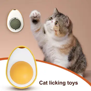 מהנה חתול מלקק צעצוע עמיד בפני השריטות להגביר את התיאבון כיסוי אבק בצורת ביצה נפית החתולים הכדור חתול אביזרים