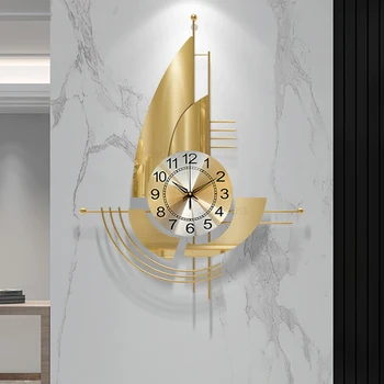 מודרני מתכת שעוני קיר הסלון רהיטים אמנות שעון קיר יצירתי אישיות יוקרתי בלובי המלון תלייה על קיר שעונים