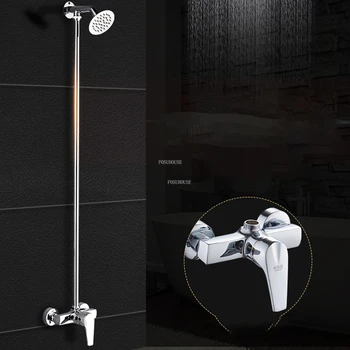 מודרני נחושת מקלחת ברזים מינימליסטי חדר מקלחת ברז אמבטיה ציבורית מקלחת מערכת המלון צמודי יחיד זרבובית