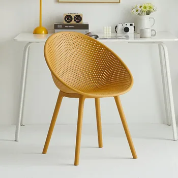 מודרני פלסטיק כסאות אוכל צהוב המרפק תמיכה חיסכון בחלל מעצב כיסאות מינימליסטי החוף Fauteuil סלון פריטים ביתיים