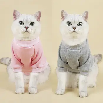 מחמד סוודר סריגים צוואר עגול מוצק צבע עיבוי חתול כלב סוודר סתיו