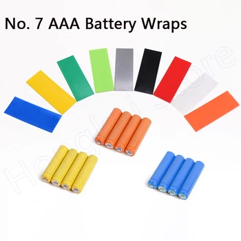 מס ' 7 AAA סוללה אחת עוטפת PVC חום לכווץ צינורות תיקון להגן חום לכווץ Sleeving בחר צבע