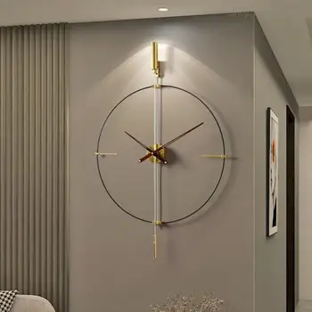 מעצב שעון קיר מתכת קוורץ נורדי סיבוב יוקרה אלקטרוני בציר שעון קיר מודרני גדול Orologio דה Parete עיצוב הבית